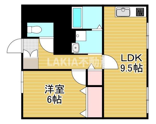 カーサフェリーチェ C棟(1LDK/1階)の間取り写真