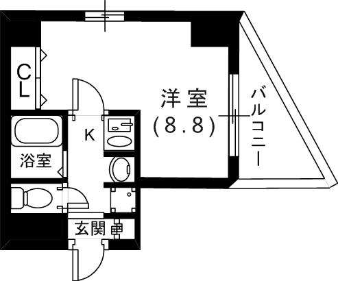 ロイヤルヒル神戸三ノ宮II(1K/5階)の間取り写真
