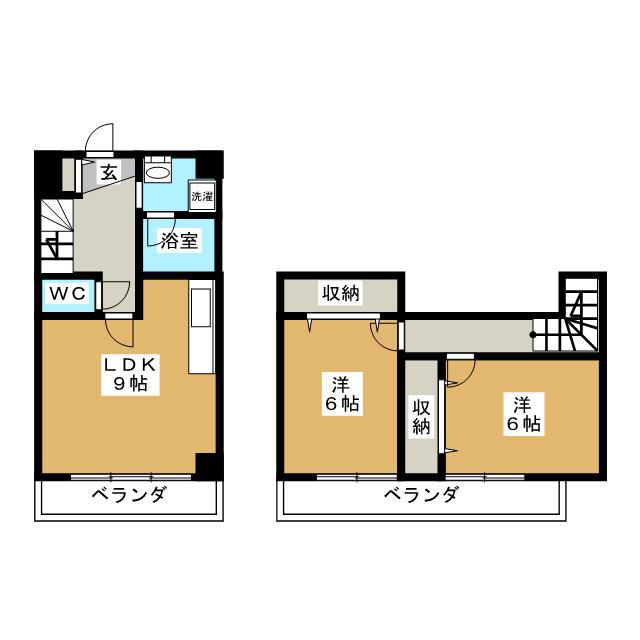 K&FフラッツⅡ(2LDK/3階)の間取り写真