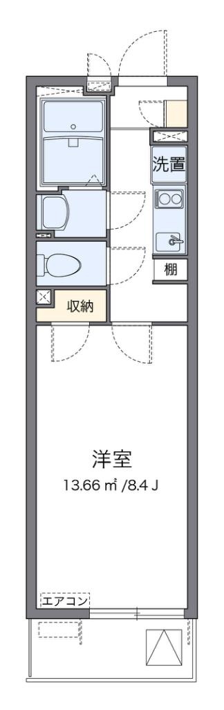 クレイノクーラルガル(1K/3階)の間取り写真