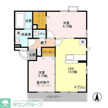 BRILLIANT FLATS(2LDK/3階)の間取り写真