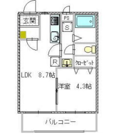 グランディアI&F(1LDK/2階)の間取り写真