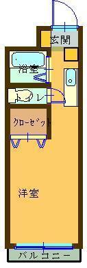 メゾンラベンダー5番館(ワンルーム/2階)の間取り写真