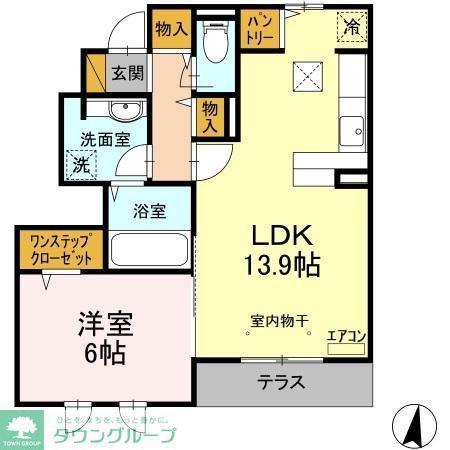 ベルデュール 六番館(1LDK/1階)の間取り写真
