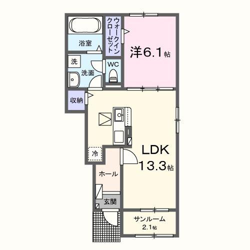 ル・クレール(1LDK/1階)の間取り写真