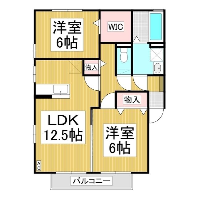 カーサ・ミーテ(2LDK/1階)の間取り写真