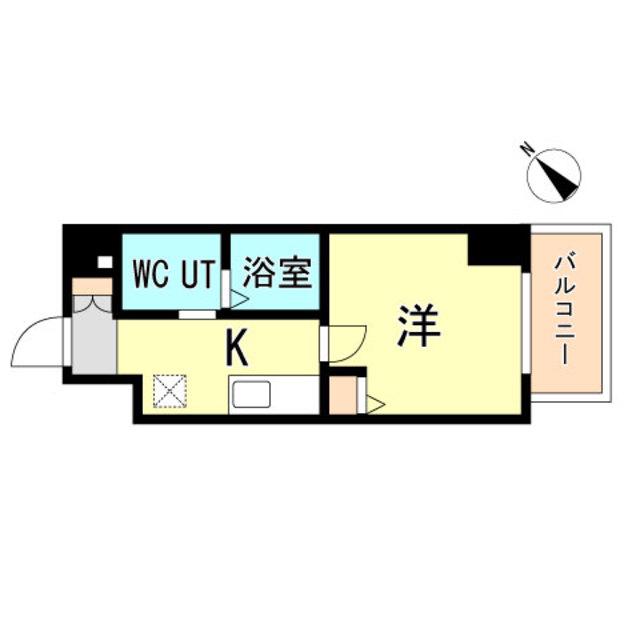 UーRO湊川公園前(1K/9階)の間取り写真