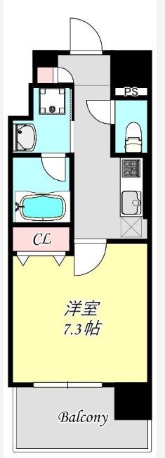 グランネクサス船橋町(1K/5階)の間取り写真