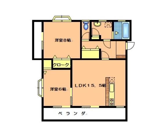 サンパークマンション益田(2LDK/1階)の間取り写真