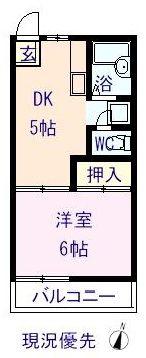 ファミールすみれ(1K/2階)の間取り写真