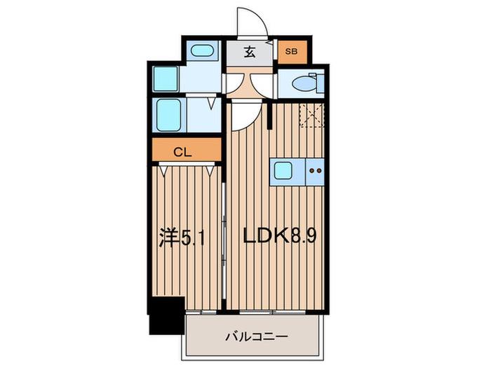 メイクス´熱田神宮(1LDK/2階)の間取り写真