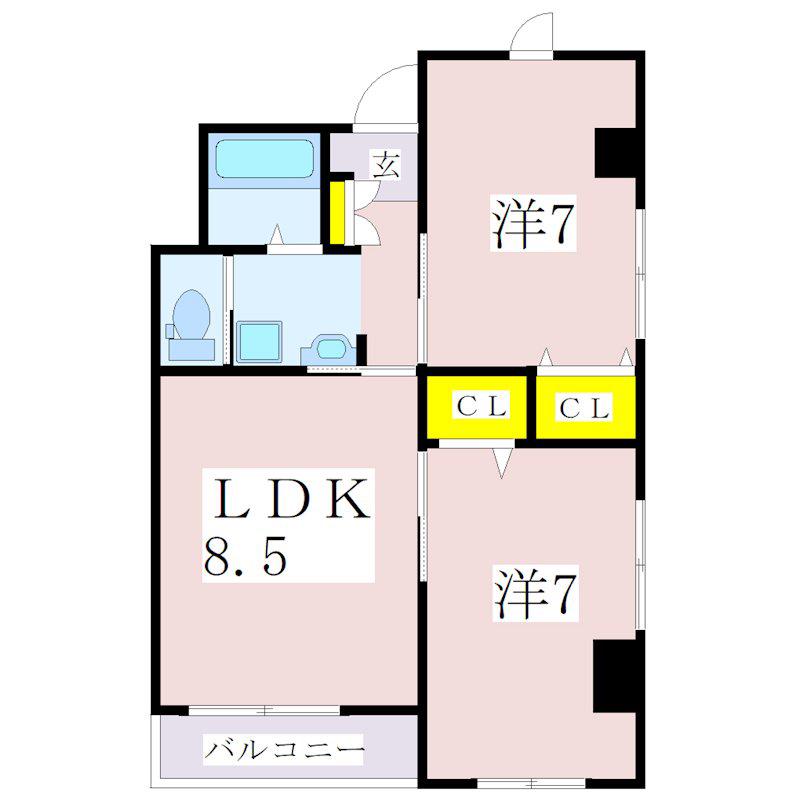 テンジン・プランドール(2LDK/3階)の間取り写真