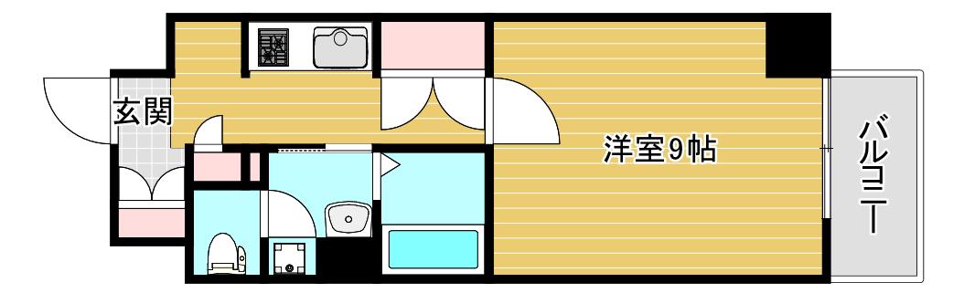 レジュールアッシュ弁天(1K/12階)の間取り写真