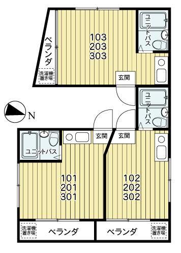 NKH並木(ワンルーム/1階)の間取り写真