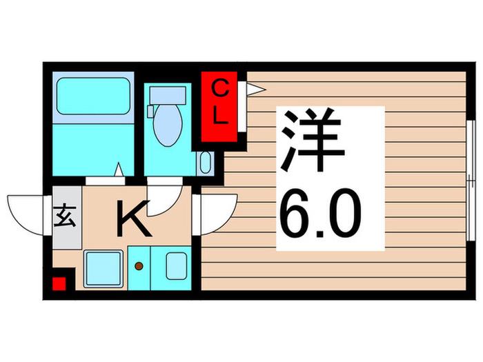 楽信マンション(1K/2階)の間取り写真