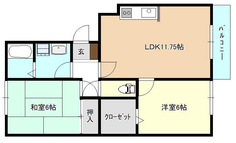 エントランス(2LDK/3階)の間取り写真