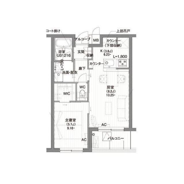 ガーデン東新宿(1LDK/4階)の間取り写真