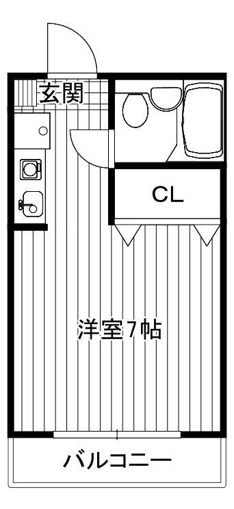 グランツ国立(ワンルーム/2階)の間取り写真
