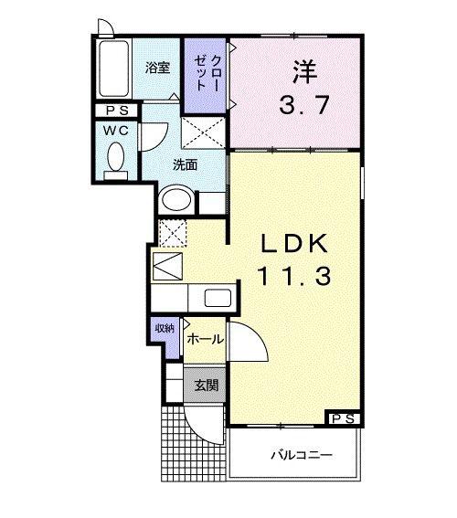 メゾン・セイバリー(1LDK/1階)の間取り写真