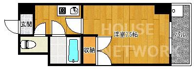 アミティ北白川(1K/3階)の間取り写真