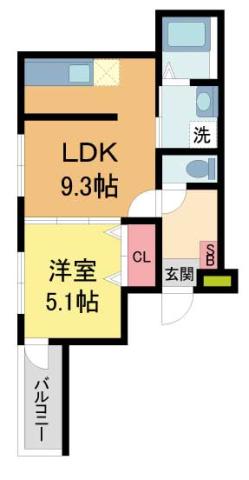 フジパレス西宮津門II番館(1K/1階)の間取り写真