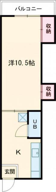 グランコート姫子 C棟(1K/2階)の間取り写真