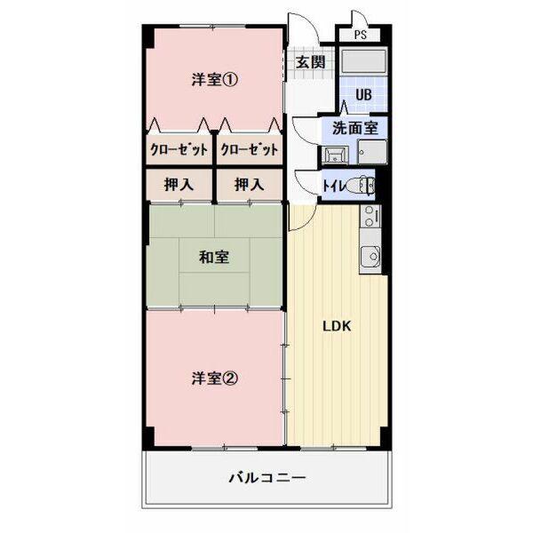 ガーデンスクエア(3LDK/5階)の間取り写真
