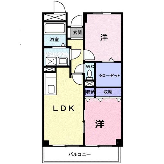 マーベラス豊成(2LDK/1階)の間取り写真