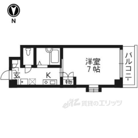 ウエスト PALACE(ワンルーム/2階)の間取り写真