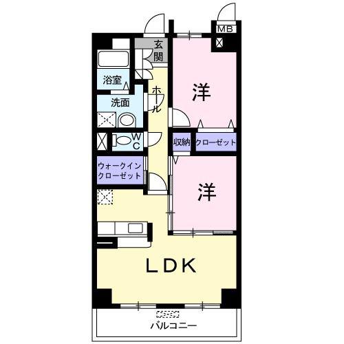 カーサ・グレース(2LDK/2階)の間取り写真