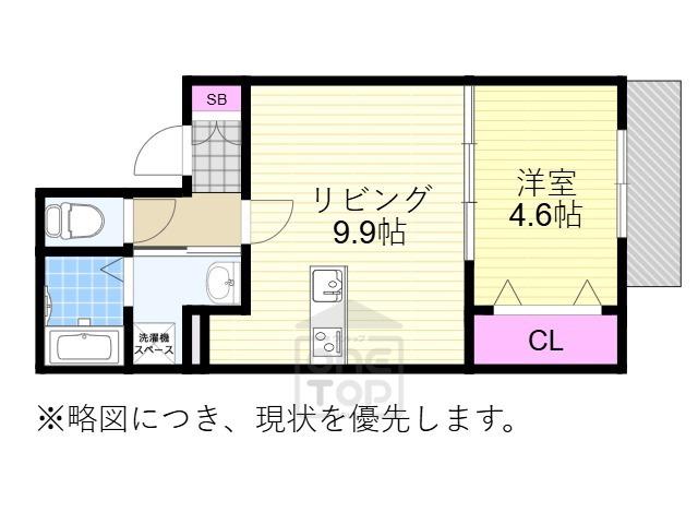 LA-CREA吹田(1LDK/2階)の間取り写真