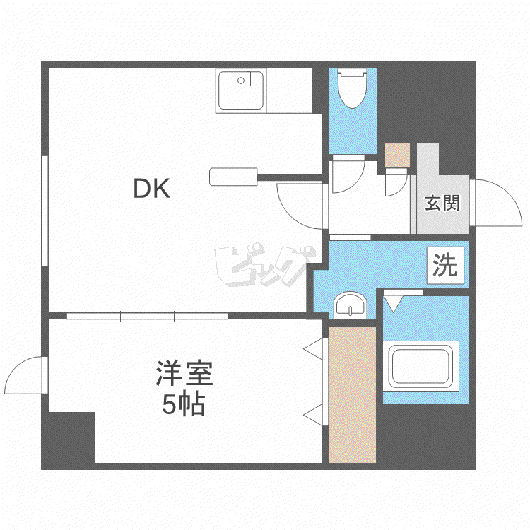 パークヒルズ北円山(1LDK/2階)の間取り写真