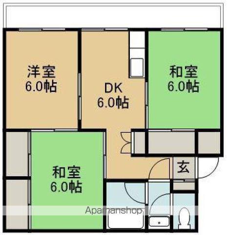 FIIヴィラ(3DK/5階)の間取り写真