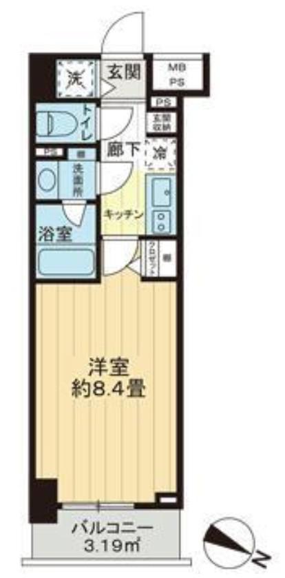 ライオンズクオーレ東京三ノ輪シティゲート(1K/10階)の間取り写真