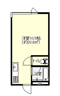 ファインハウス西元(ワンルーム/2階)の間取り写真