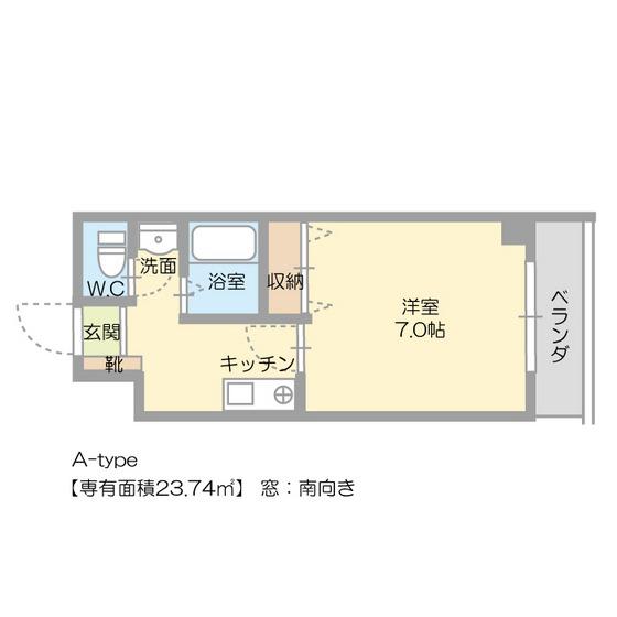 CAIRNS(1K/4階)の間取り写真
