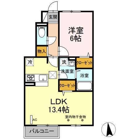 メゾンルミエール(1LDK/1階)の間取り写真