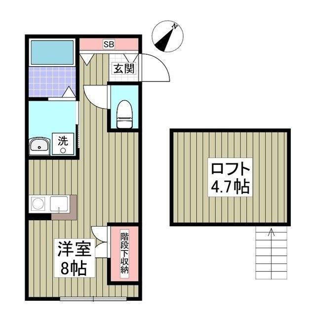 JR高崎線 桶川駅 徒歩6分 2階建 築2年(ワンルーム/1階)の間取り写真