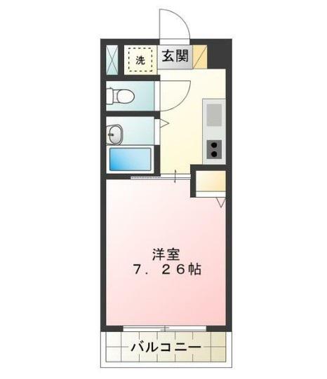 ハイポイント竹ノ塚(1K/7階)の間取り写真