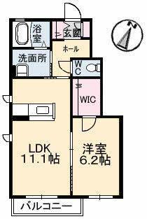 シャーメゾンミキハウス(1LDK/1階)の間取り写真