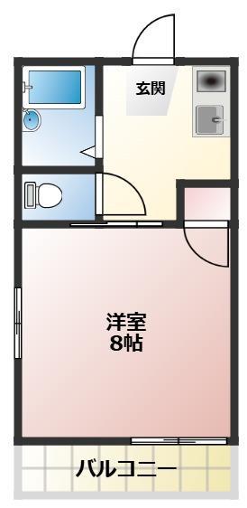 中央ジュネス(1K/2階)の間取り写真