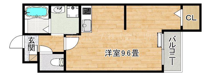 九間町シーエム・サンク(ワンルーム/3階)の間取り写真
