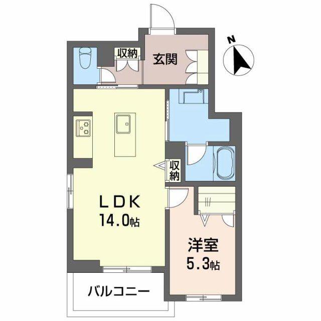グレインコート(1LDK/2階)の間取り写真