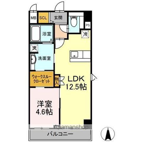 セレース川崎大師(1LDK/6階)の間取り写真