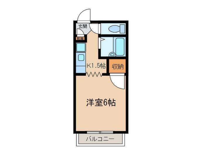 サープラスビザビー(1K/2階)の間取り写真
