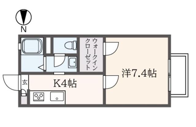 ディアス幸(1K/2階)の間取り写真