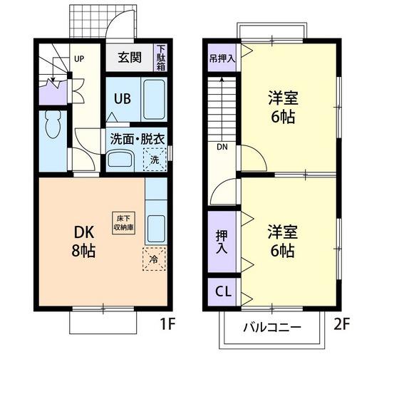 テラス小園台 II(2DK/1階)の間取り写真