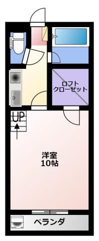 セザンヌ大知波(1K/1階)の間取り写真