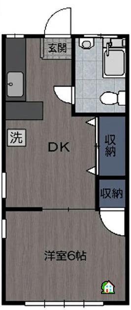 秋山ハイツ(1DK/1階)の間取り写真