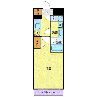 カスタリア蔵前(1K/6階)の間取り写真
